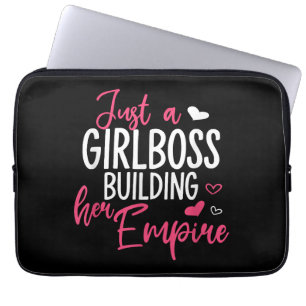 Just a girl boss building her empire women inspiri laptop sleeve