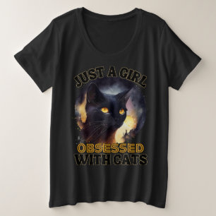 Just A Girl Cat Plus Size T-Shirt