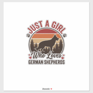 Just A Girl German Shepherd Vintage Dog Lover Desi