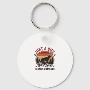 Just A Girl German Shepherd Vintage Dog Lover Desi Key Ring
