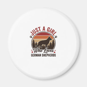 Just A Girl German Shepherd Vintage Dog Lover Desi Magnet