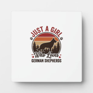 Just A Girl German Shepherd Vintage Dog Lover Desi Plaque