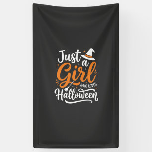 Just A Girl Halloween Vector Art Banner