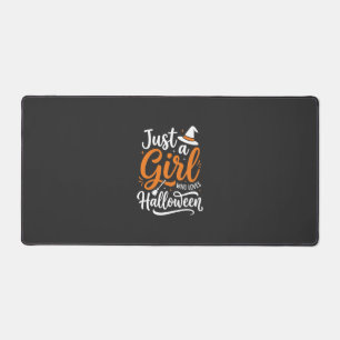 Just A Girl Halloween Vector Art Desk Mat