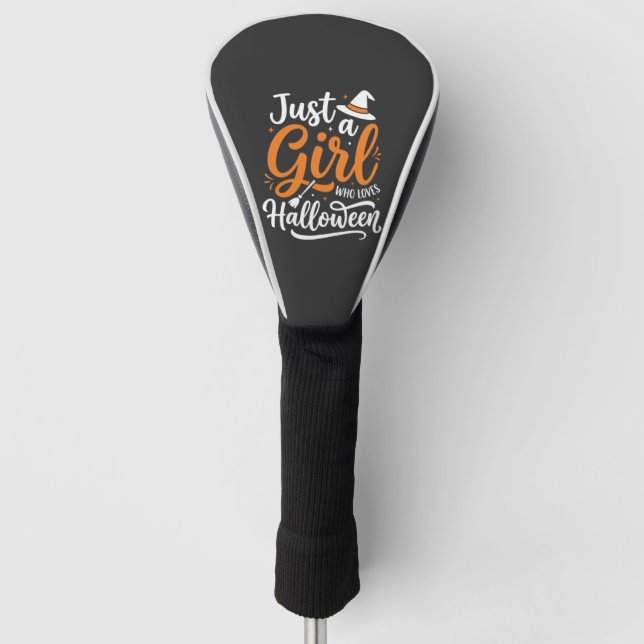 Just A Girl Halloween Vector Art Golf Head Cover (Front)
