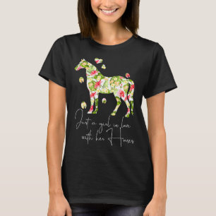 Just A Girl In Love With Her Horses  Riding Girls T-Shirt