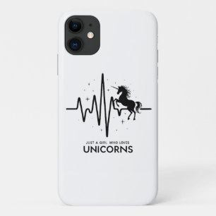 Just A Girl Love for Unicorns Heartbeat Case-Mate iPhone Case