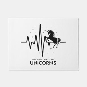 Just A Girl Love for Unicorns Heartbeat Doormat