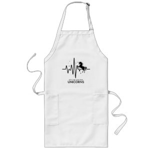 Just A Girl Love for Unicorns Heartbeat Long Apron