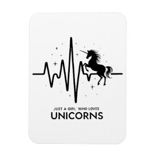 Just A Girl Love for Unicorns Heartbeat Magnet