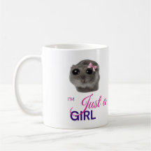 Just a Girl Mug – Cute Sad Hamster 
