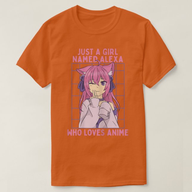 Just A Girl Named Alea Who Loves Anime Personalize T-Shirt (Design Front)
