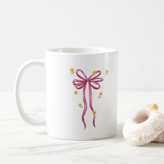 Just A Girl Pink Ribbon Coquette Coffee Mug
