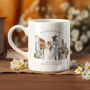 Just a Girl That Loves Horses   Monogram Coffee Mug