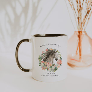 Just a Girl That Loves Horses Monogram Mug