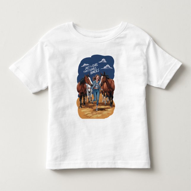 Just A Girl That Loves Horses Toddler T-Shirt (Front)