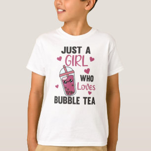 Just A Girl The Bubble Tea Loves Boba Kawaii T-Shirt