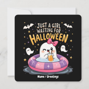 Just A Girl Waiting For Halloween Spooky Summer  Invitation