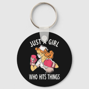 Just A Girl Who Hits Things Nurse Boxing  Key Ring