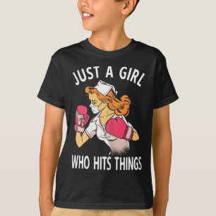 Just A Girl Who Hits Things Nurse Boxing T-Shirt