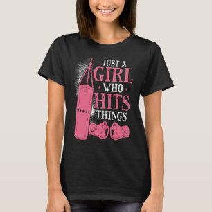 Just A Girl Who Hits Things Woman Boxing T-Shirt