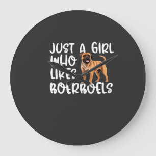 Just A Girl Who Likes Boerboels Classic T-Shirt Large Clock