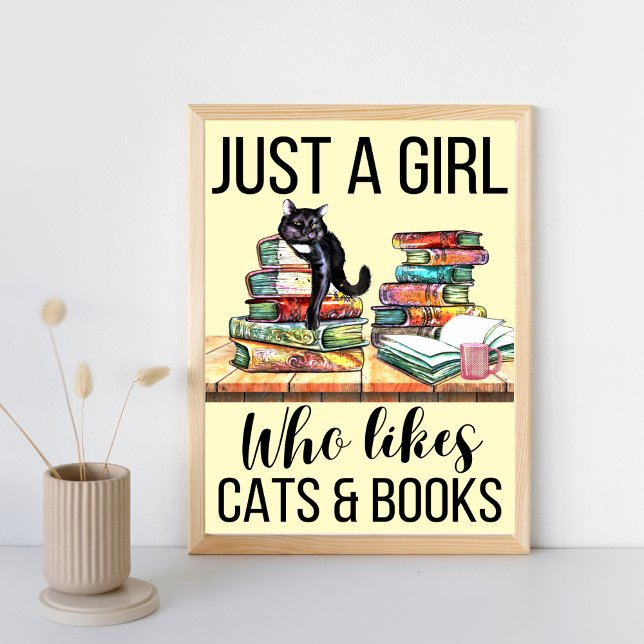 Just A Girl Who Likes Cats And Books Poster (Creator Uploaded)