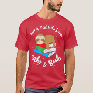 Just A Girl Who Likes Sloths And Books Animal Book T-Shirt