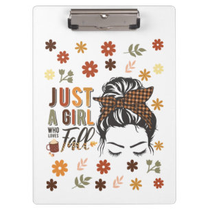 Just A Girl Who Love A Fall Clipboard