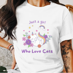 Just A Girl Who Love Cats Cute FUNNY  T-Shirt