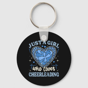 Just A Girl Who Love Cheerleading Leopard Print Ch Key Ring