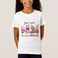 Just a Girl Who Love Christmas Coffee Fun Trendy T