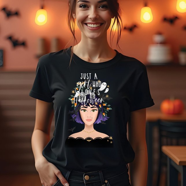 Just A Girl Who Love Halloween Costume Beauty Tri-Blend Shirt (Just A Girl Who Love Halloween Costume Beauty Tri-Blend Shirt)