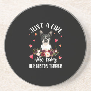 Just A Girl Who Love Her Boston Terrier Dog Lover Coaster