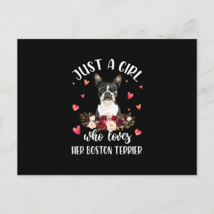 Just A Girl Who Love Her Boston Terrier Dog Lover Postcard