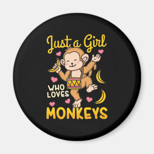 Just A Girl Who Love Monkeys Magnet