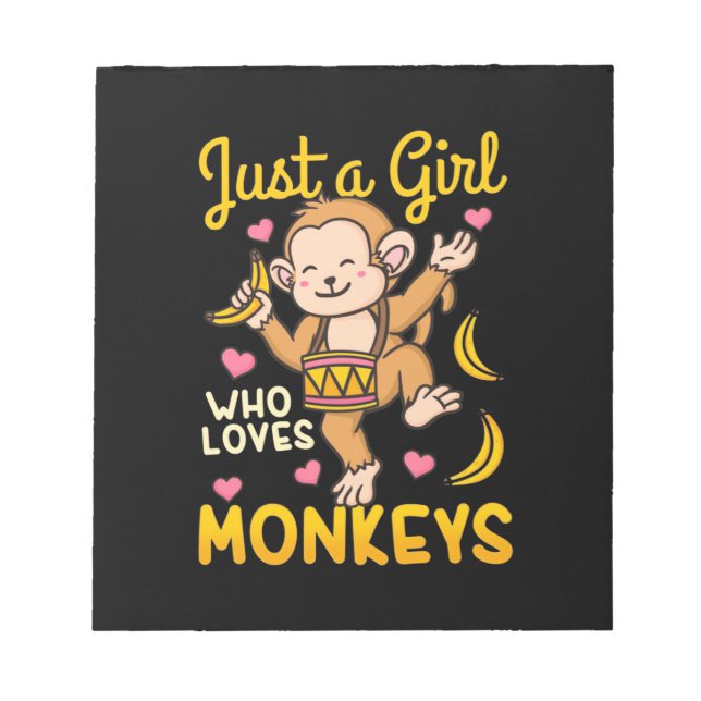 Just A Girl Who Love Monkeys Notepad (Front)