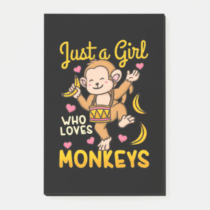 Just A Girl Who Love Monkeys Post-it Notes