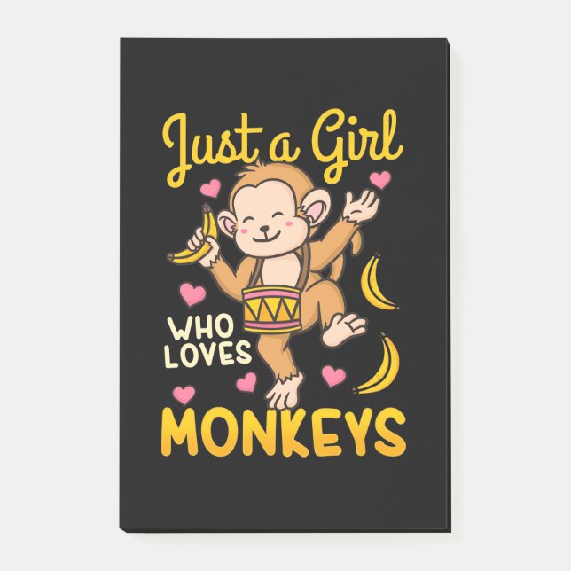 Just A Girl Who Love Monkeys Post-it Notes (Front)