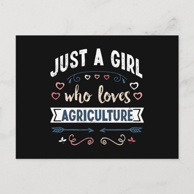 Just a Girl who loves Agriculture Funny Gifts Postcard (Front)
