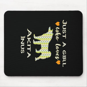 Just A Girl Who Loves Akita Gift, Akita Pet Gift Mouse Pad