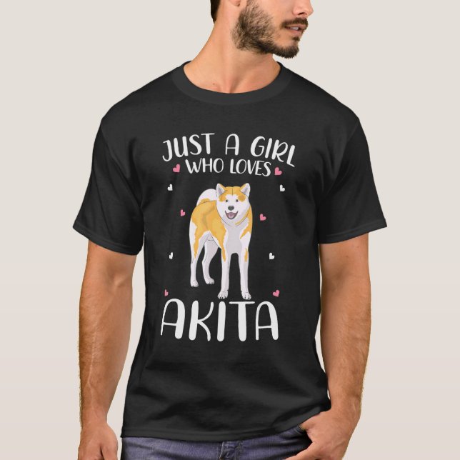 Just A Girl Who Loves Akitas For Women Girl Kids T-Shirt (Front)