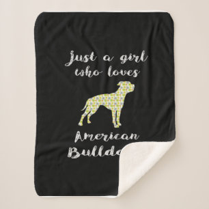Just A Girl Who Loves American Bulldogs Sherpa Blanket