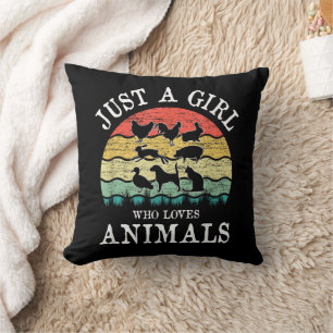 Just A Girl Who Loves Animals Cushion