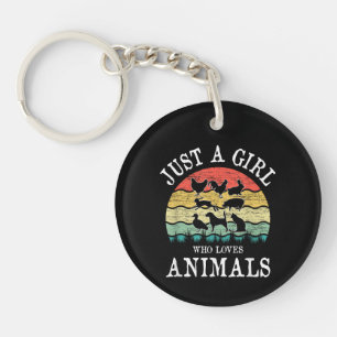 Just A Girl Who Loves Animals - Cute & Heartfelt Key Ring
