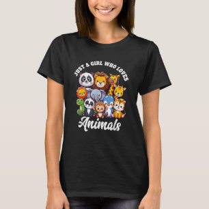 Just A Girl Who Loves Animals Wild Cute Zoo Animal T-Shirt