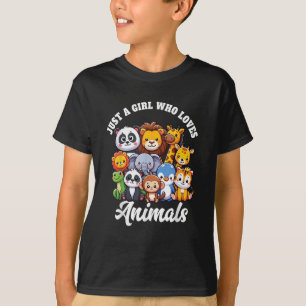 Just A Girl Who Loves Animals Wild Cute Zoo Animal T-Shirt