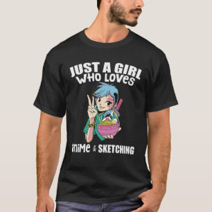 Just A Girl Who Loves Anime And Boba Bubble Tea Te T-Shirt