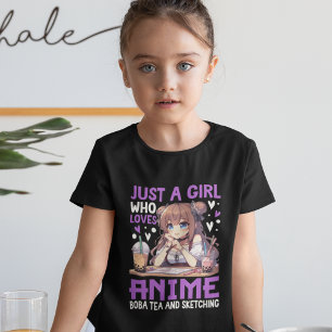 Just a girl who loves Anime and Boba tea T-Shirt