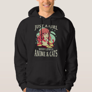 Just A Girl Who Loves Anime And Cats. Anime Merch  Hoodie